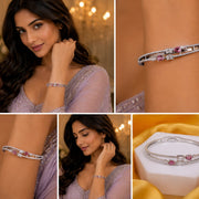 Alluring Cuff Rhodium Plated AD Bracelet