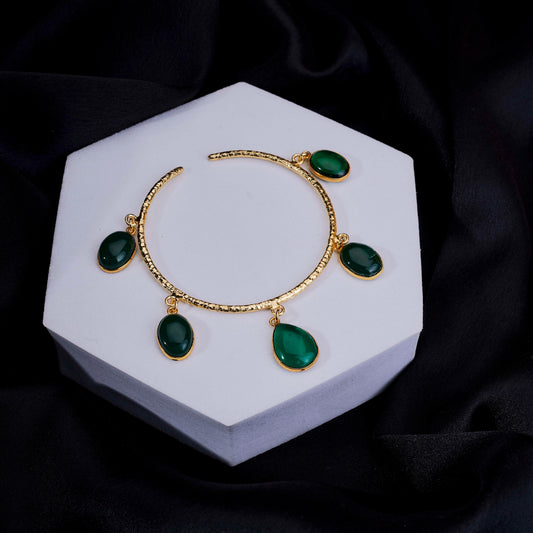 Elegant Gold Plated Bracelet with Gemstone