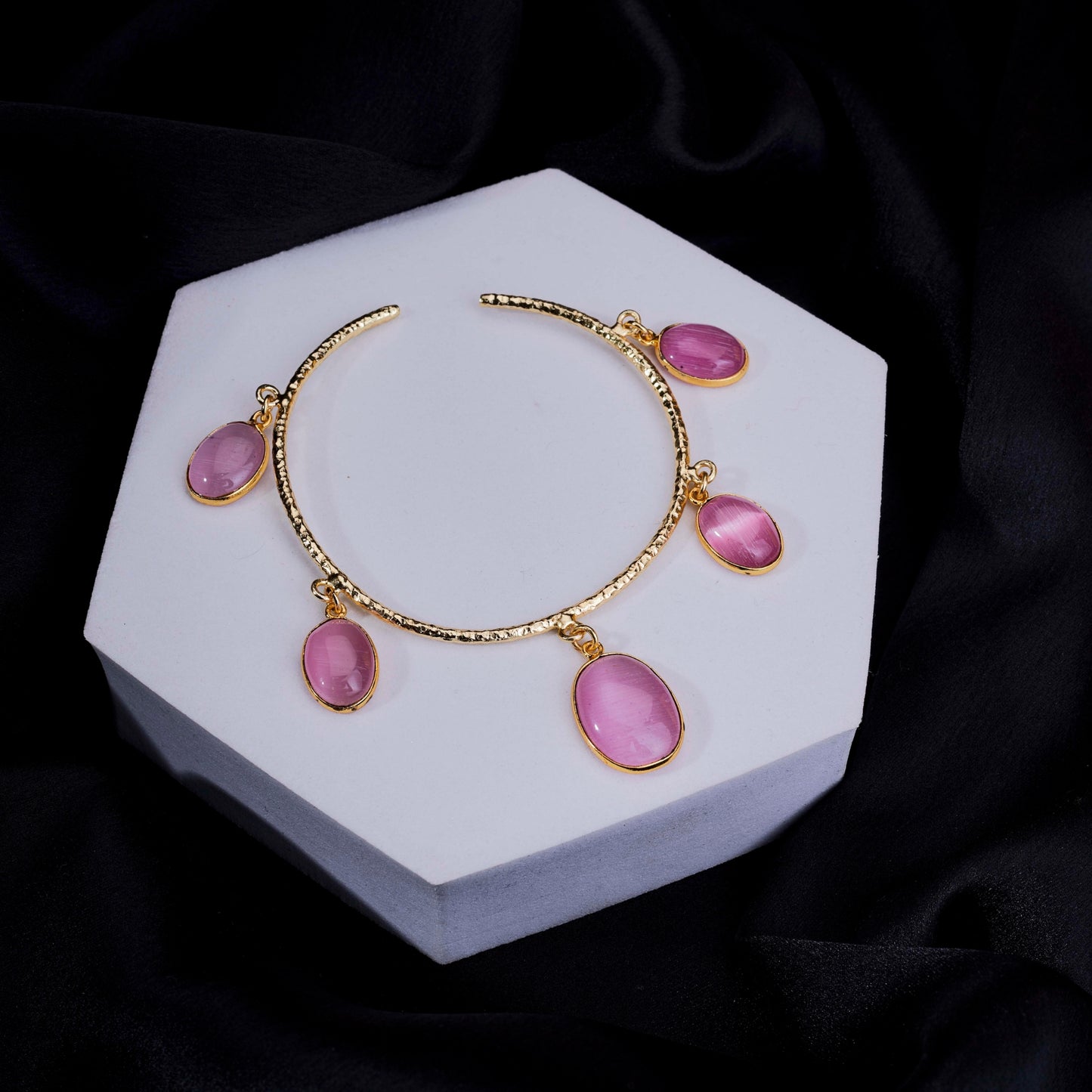 Elegant Gold Plated Bracelet with Gemstone