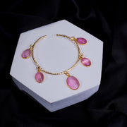 Elegant Gold Plated Bracelet with Gemstone