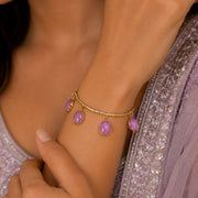 Elegant Gold Plated Bracelet with Gemstone