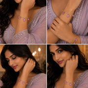 Elegant Gold Plated Bracelet with Gemstone