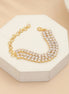 Three Layered Tennis Gold Silver Bracelet