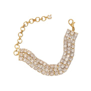 Three Layered Tennis Gold Silver Bracelet