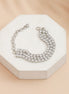 Three Layered Tennis Rhodium Plated Bracelet