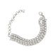 Three Layered Tennis Rhodium Plated Bracelet