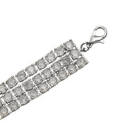 Three Layered Tennis Rhodium Plated Bracelet