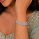 Three Layered Tennis Rhodium Plated Bracelet