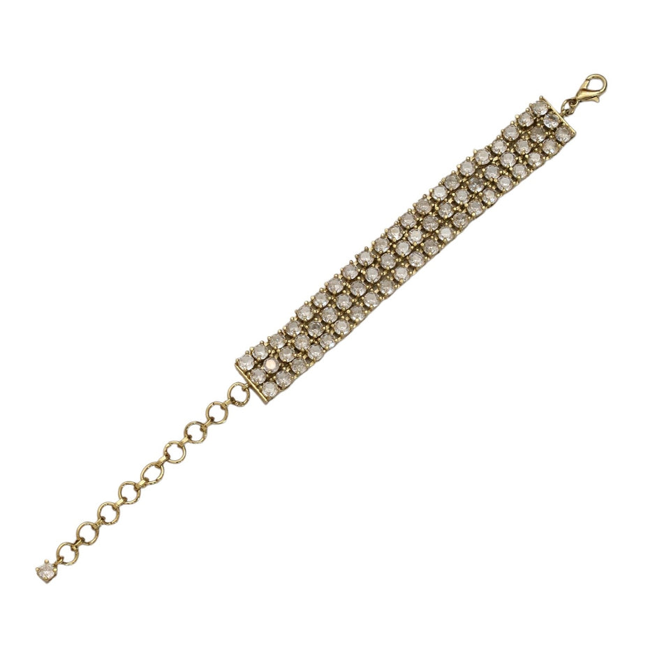 Three Layered Tennis Mehendi Plated Bracelet