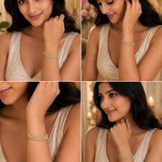 Three Layered Tennis Mehendi Plated Bracelet