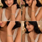Three Layered Tennis Mehendi Plated Bracelet