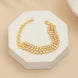 Three Layered Tennis Gold Plated Bracelet