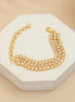 Three Layered Tennis Gold Plated Bracelet