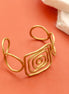 Gold Plated Geometric Spiral Cuff Bracelet