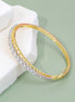 CZ Stone Studded Gold & Silver Plated Bracelet with Geometric Pattern