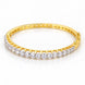 CZ Stone Studded Gold & Silver Plated Bracelet with Geometric Pattern