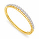 CZ Stone Studded Gold & Silver Plated Bracelet with Geometric Pattern