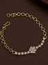 Floral CZ Gold & Silver Plated Bracelet with Link Chain Pattern