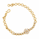 Floral CZ Gold & Silver Plated Bracelet with Link Chain Pattern