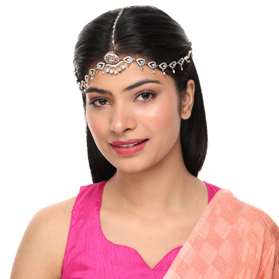 AD Minakari Borla (Matha Patti) - Intricate Headpiece | Opal Touch