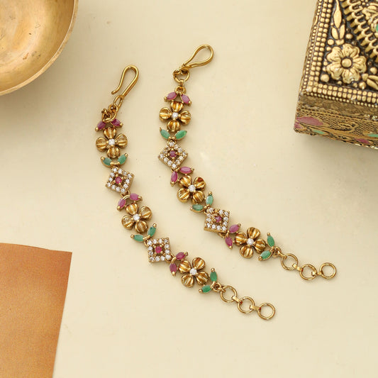 Floral Leaflet Mehendi Plated Matil