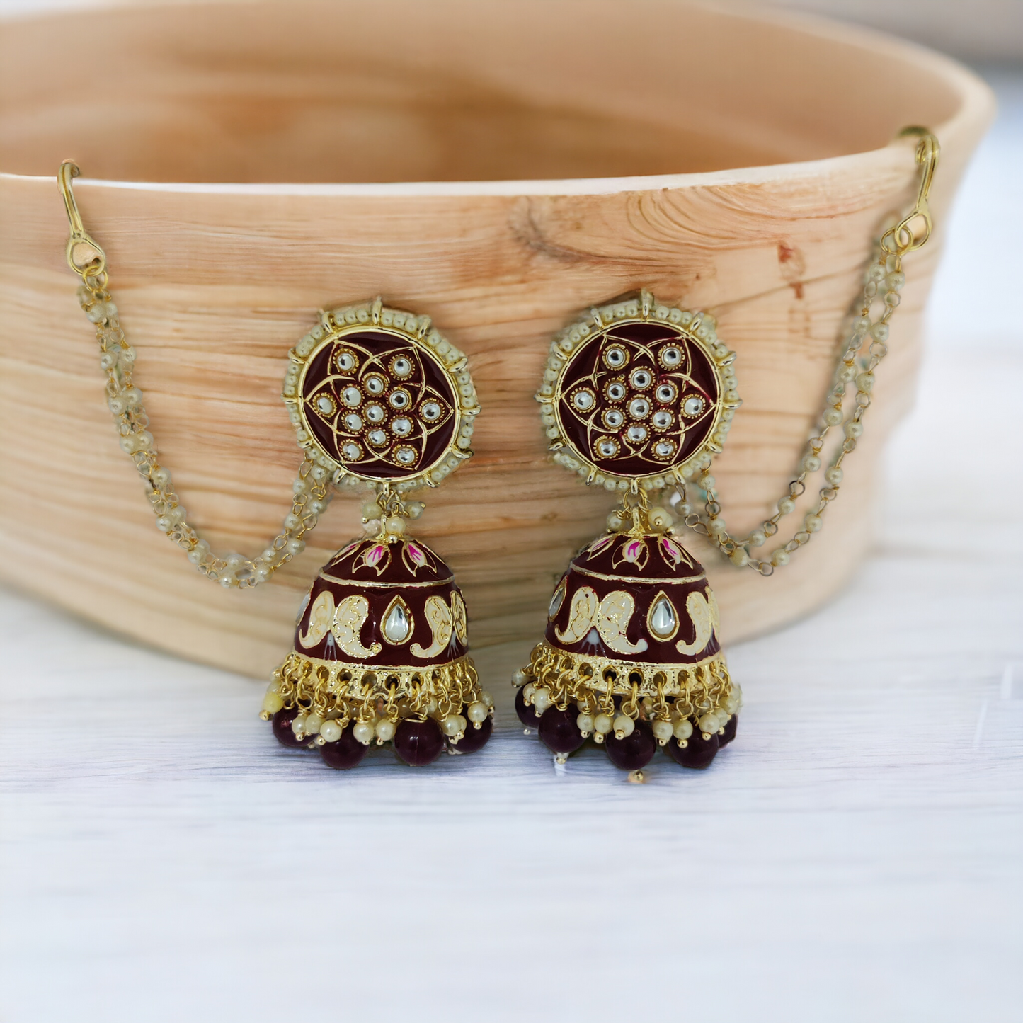 Traditional Jhumka With Moti Chain