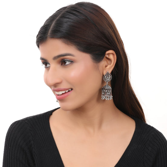 Oxidized Trishul Jhumkas
