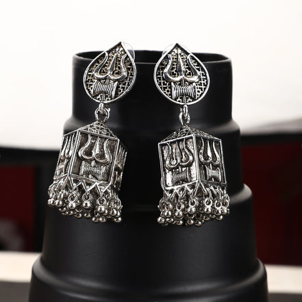 Oxidized Trishul Jhumkas