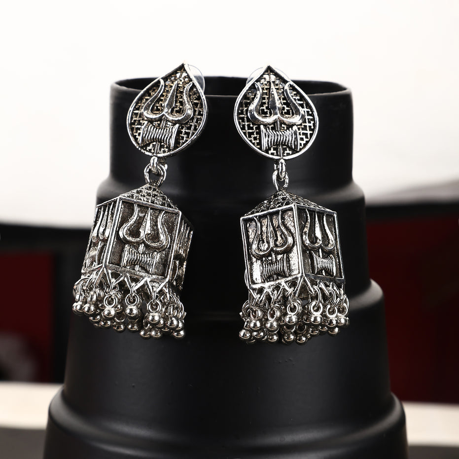 Oxidized Trishul Jhumkas