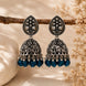 Oxidized Plated Traditional Jhumka Pattern Earrings