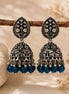 Oxidized Plated Traditional Jhumka Pattern Earrings