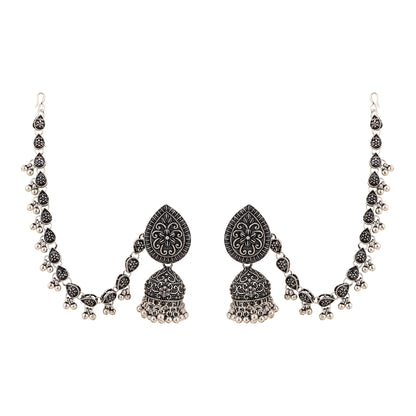 Traditional Oxidized Jhumka Combo - Opal Touch