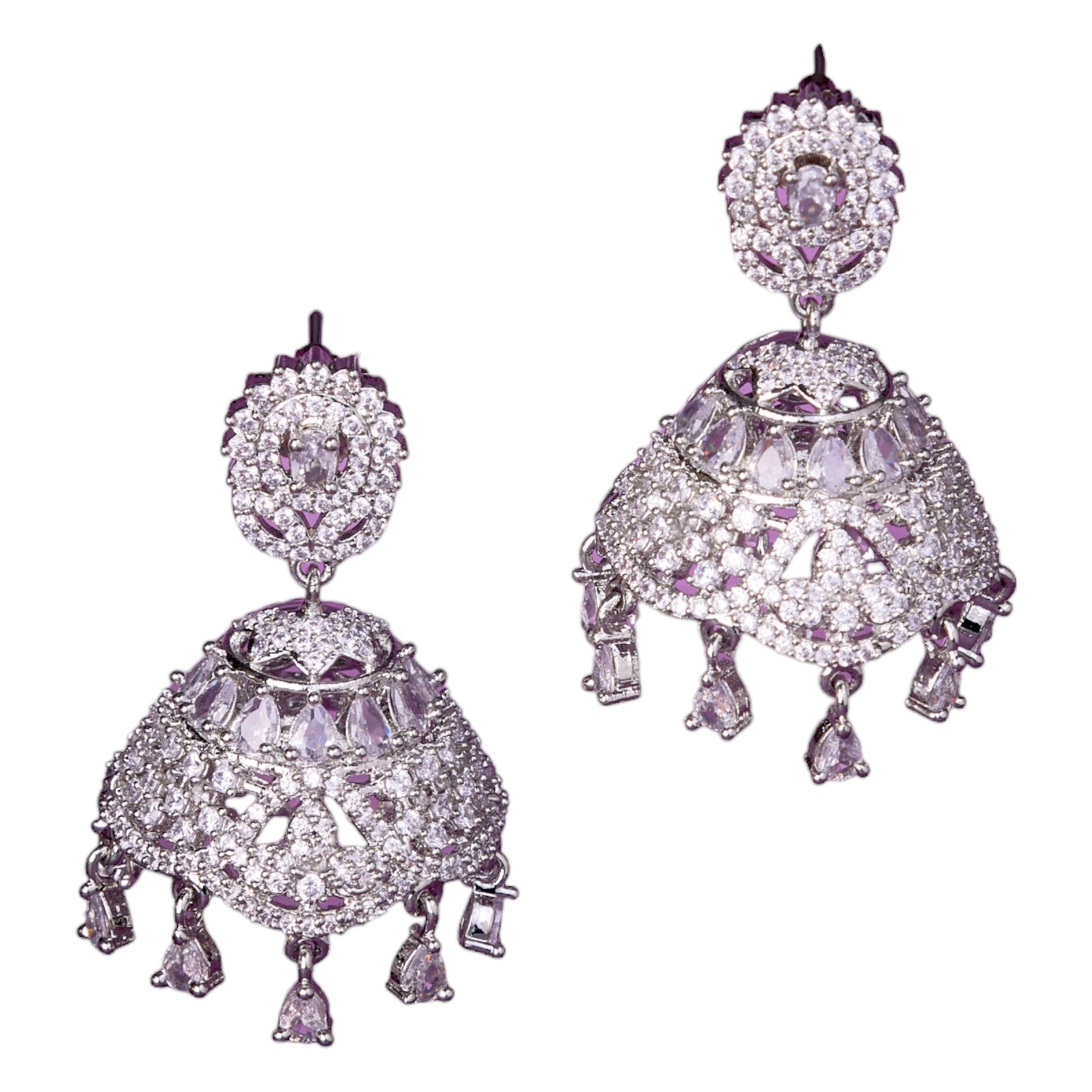 Snowfall Shimmer Jhumka - Opal Touch