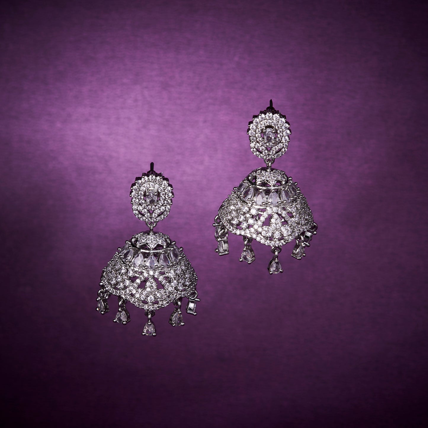 Snowfall Shimmer Jhumka - Opal Touch