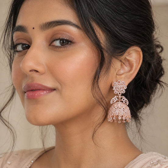 Rose Flower Jhumka