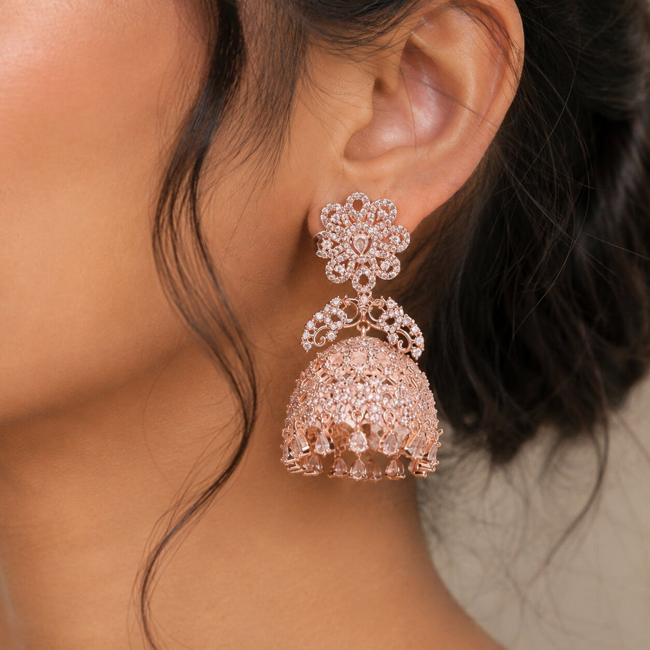 Rose Flower Jhumka