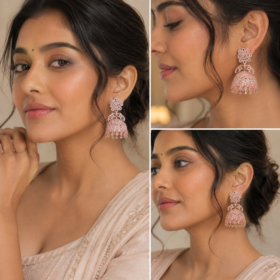 Rose Flower Jhumka