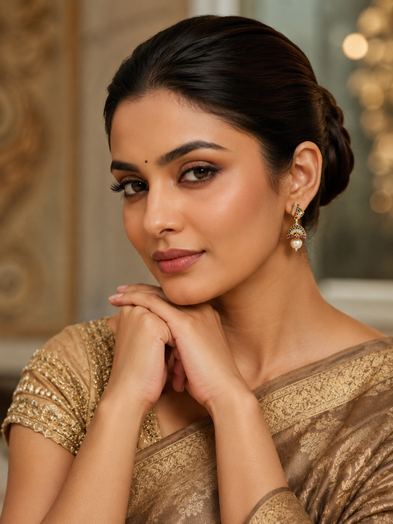Mystic Grace Golden Jhumkas