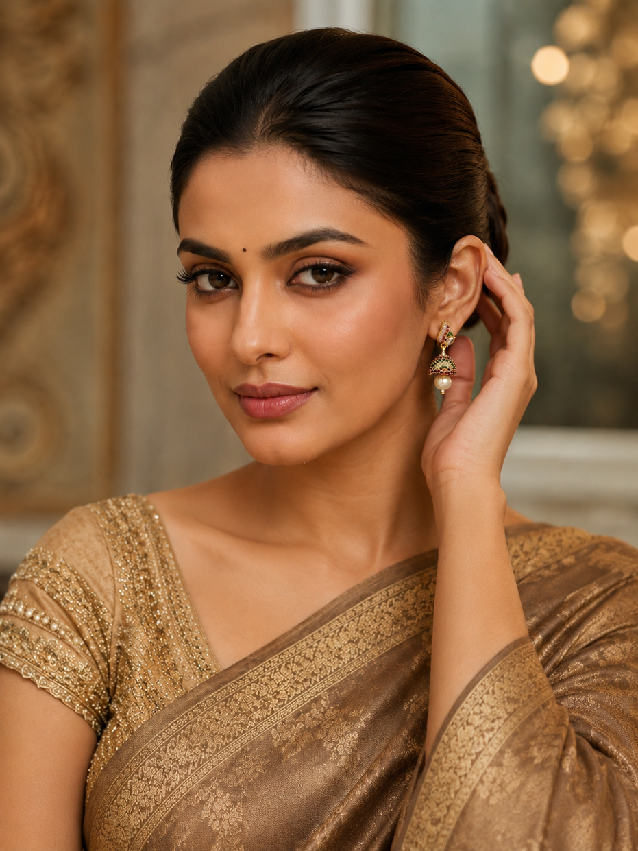 Mystic Grace Golden Jhumkas