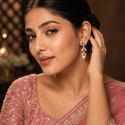 Ivory Shine Double Layer Jhumkas