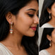 Gold Plated American Diamond Pearl Jhumka Earrings