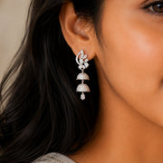 Silver Gleam Layered Jhumkas
