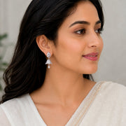 Celestial Charm Rhodium Jhumkas