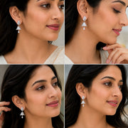 Celestial Charm Rhodium Jhumkas
