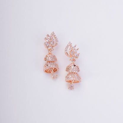 Rose Gold Gleam Layered Jhumkas