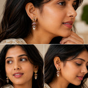 Red-Green Butterfly Gold Plated Jhumka