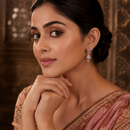 Small White Rose Gold Jhumka