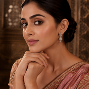 Small White Rose Gold Jhumka