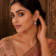 Small White Rose Gold Jhumka