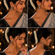Small White Black Plated Jhumka